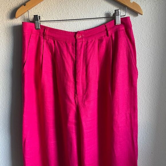 Reformation 2 Pc Set -Vesta Pant and Orzo Linen Smocked Halter Top in Corvette - Picture 9 of 11